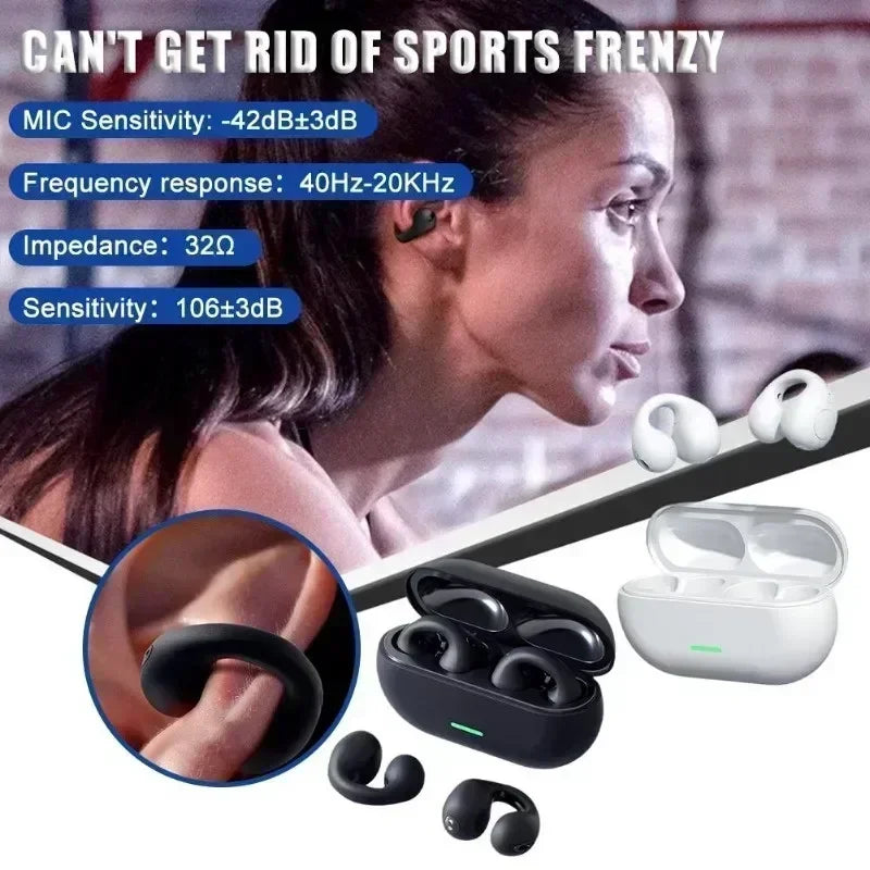 T75 Bone Conduction Wireless Bluetooth 5.3 Headphones