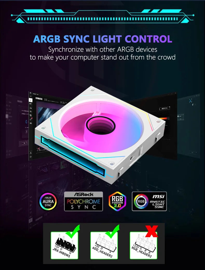 JUMPEAK MX120 360mm ARGB Modular PC Cooling Fan