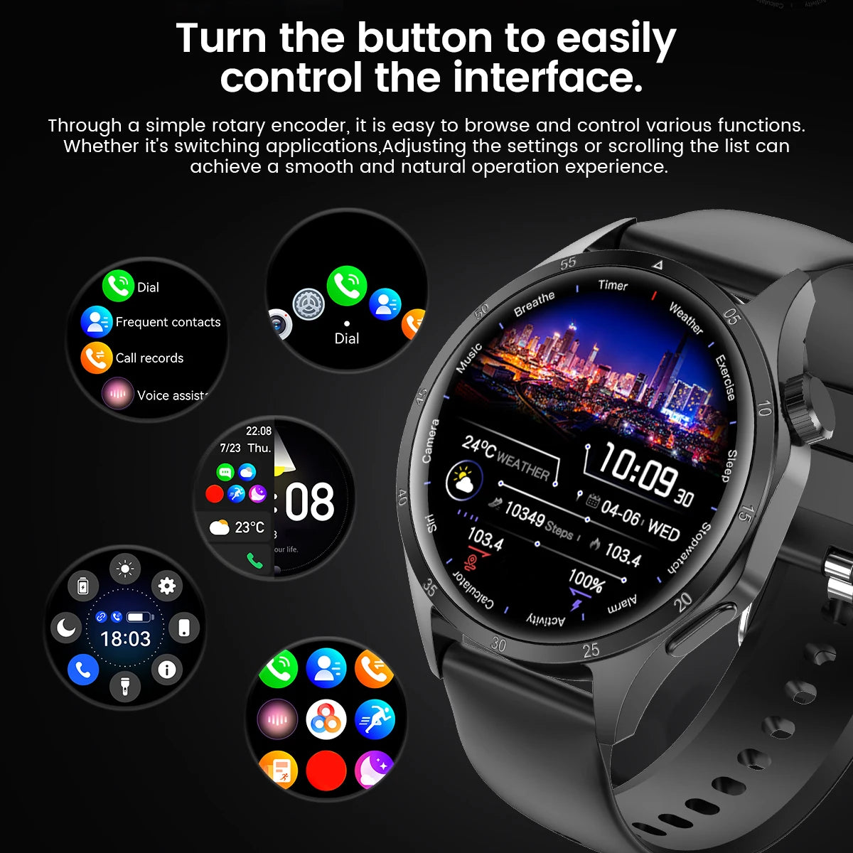 2025 Men’s Smartwatch – 360×360 AMOLED