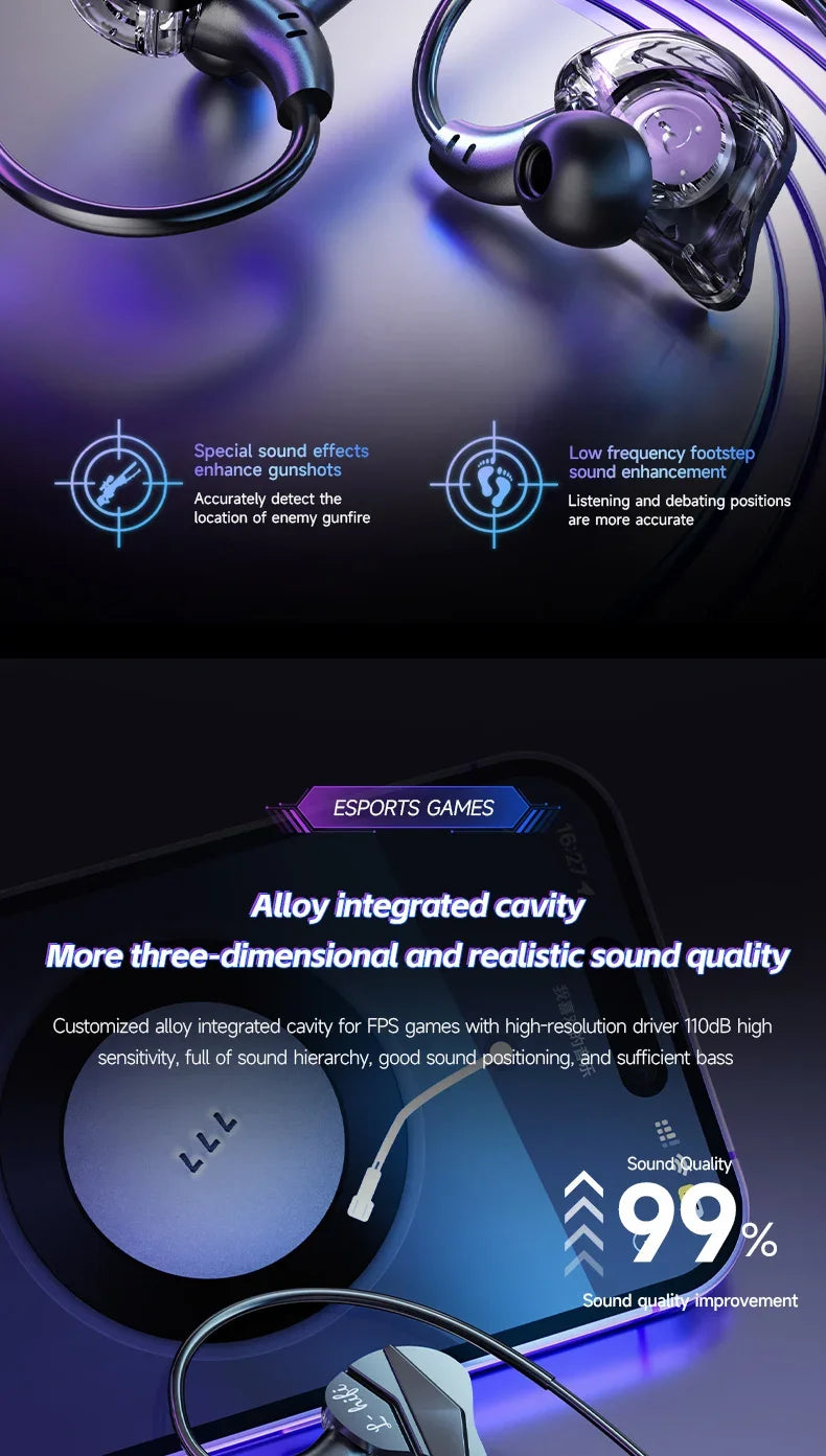 Gaming In-Ear Headphones with Dual Mics – Type-C & 3.5mm