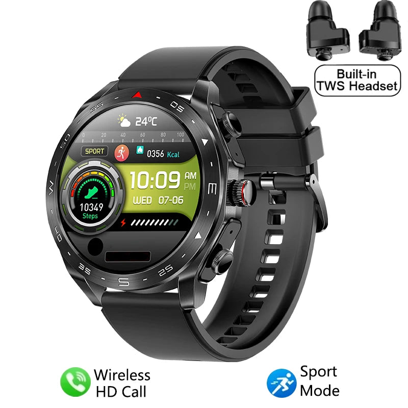 2024 Smart Watch with 2-in-1 TWS Bluetooth Earbuds