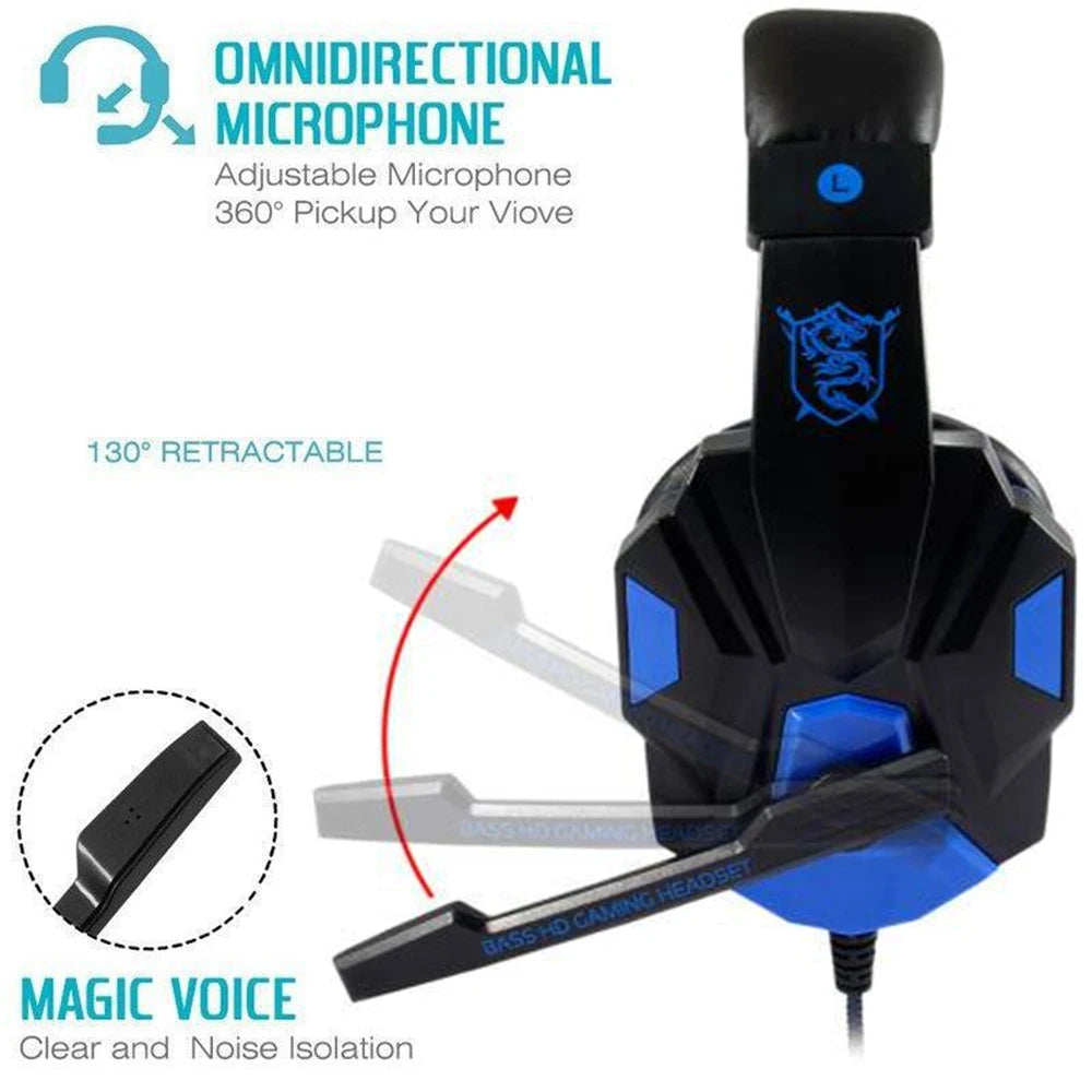 3.5mm Wired Gaming Headset with Mic – Bass Stereo