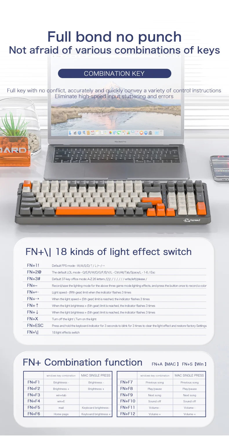 K8 100-Key Wireless Mechanical Keyboard