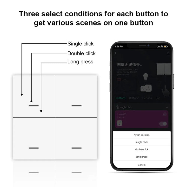 Tuya Smart ZigBee 4-Gang Scene Switch
