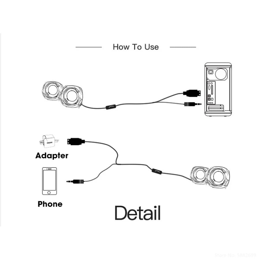 Mini PC Speaker for Laptop & Desktop