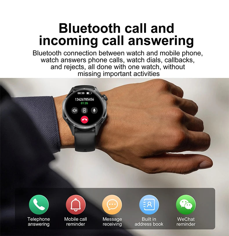 2025 Men’s Smartwatch – 360×360 AMOLED