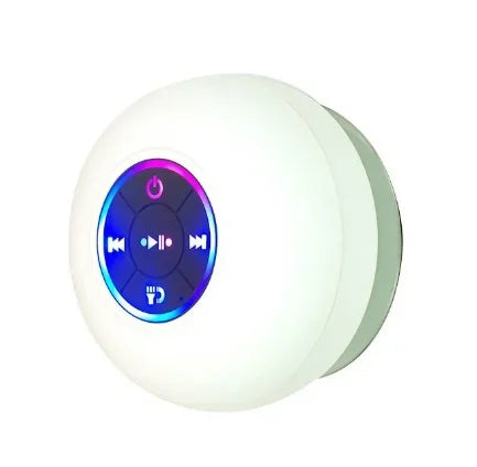 Portable Waterproof Bluetooth Speaker – LED Light & Suction Cup Wall Mount