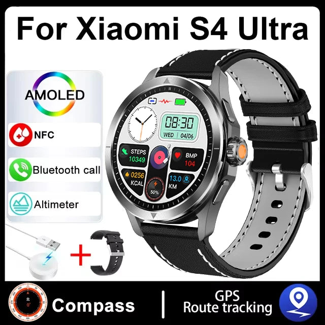 S4 Ultra Smartwatch for Xiaomi – AMOLED, GPS, NFC, Bluetooth Call