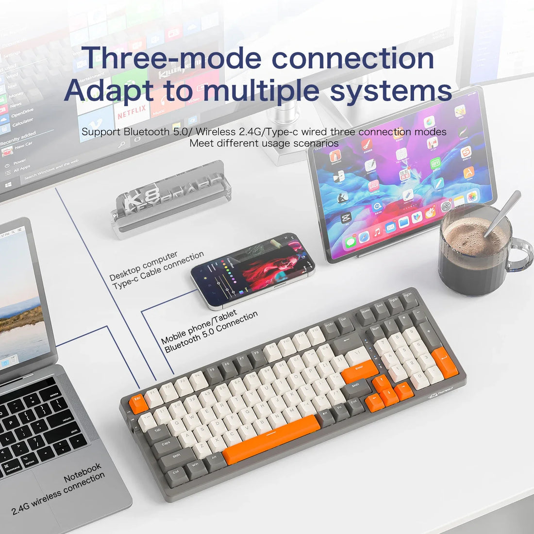 K8 100-Key Wireless Mechanical Keyboard