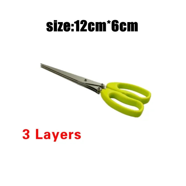 Multi-Layer Stainless Steel Kitchen Scissors – Herb & Vegetable Cutter