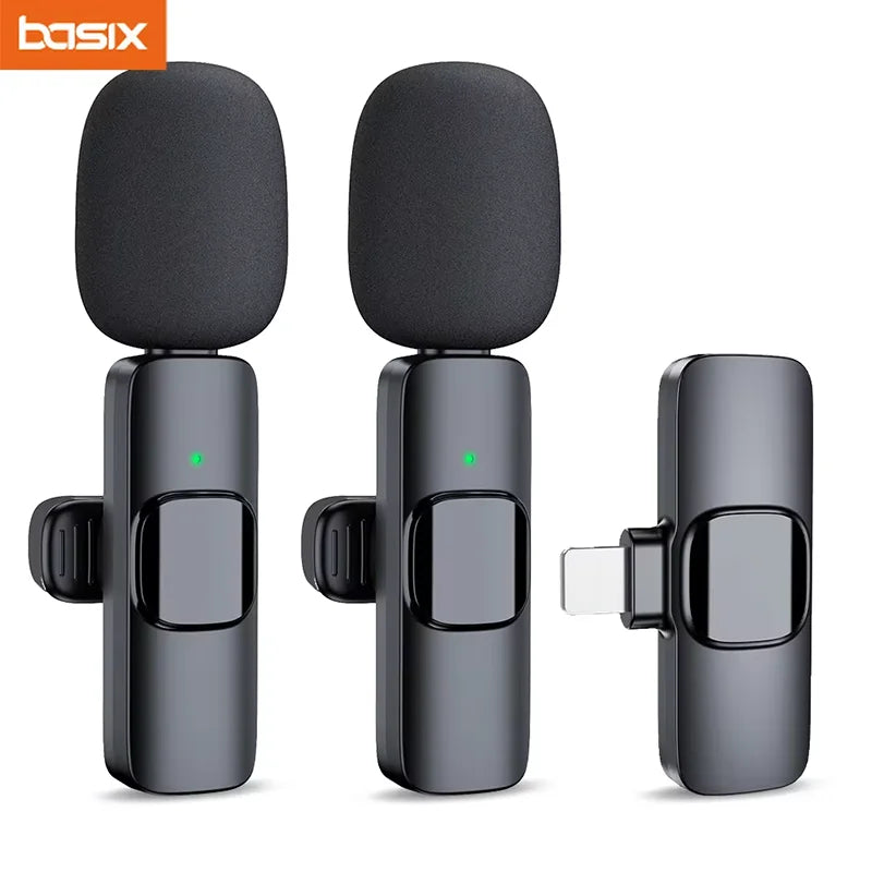 Basix 2.4G Wireless Lavalier Microphone – Mini Mic for iPhone & Android