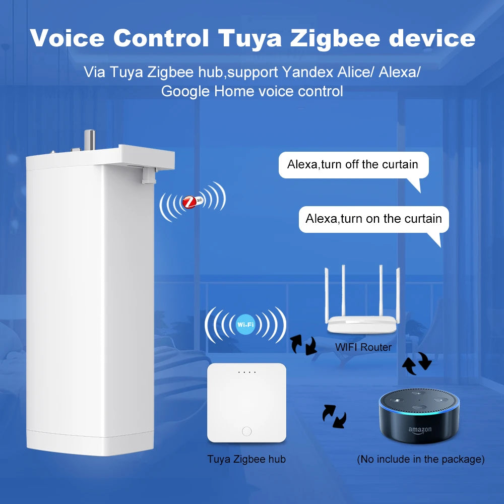 Tuya 155mm ZigBee/WiFi Electric Curtain Motor