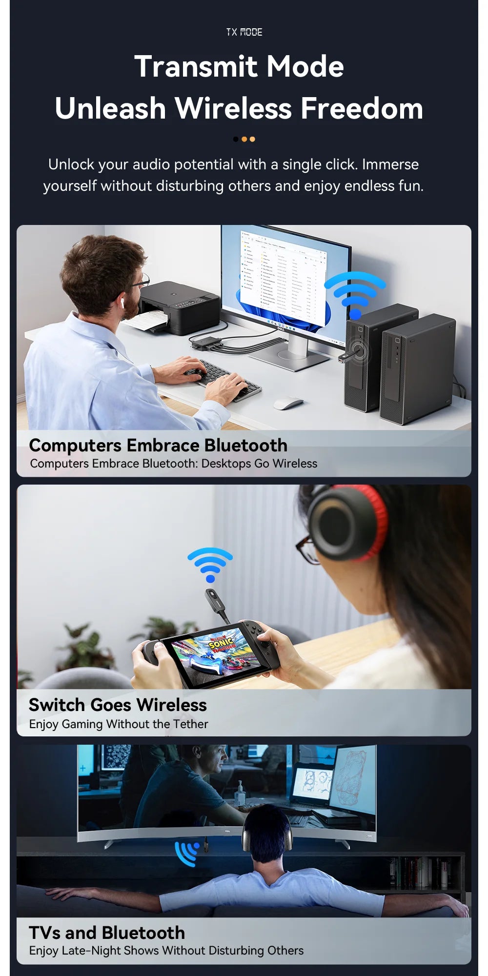 Essager Bluetooth 5.1 Audio Receiver & Transmitter – 3.5mm AUX Wireless Adapter