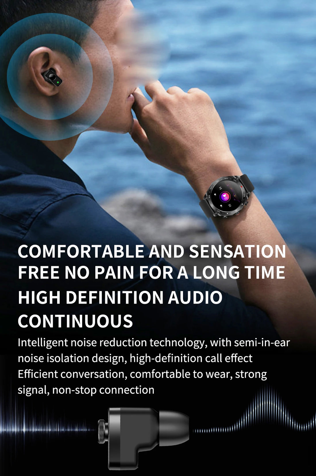 2024 Smart Watch with 2-in-1 TWS Bluetooth Earbuds
