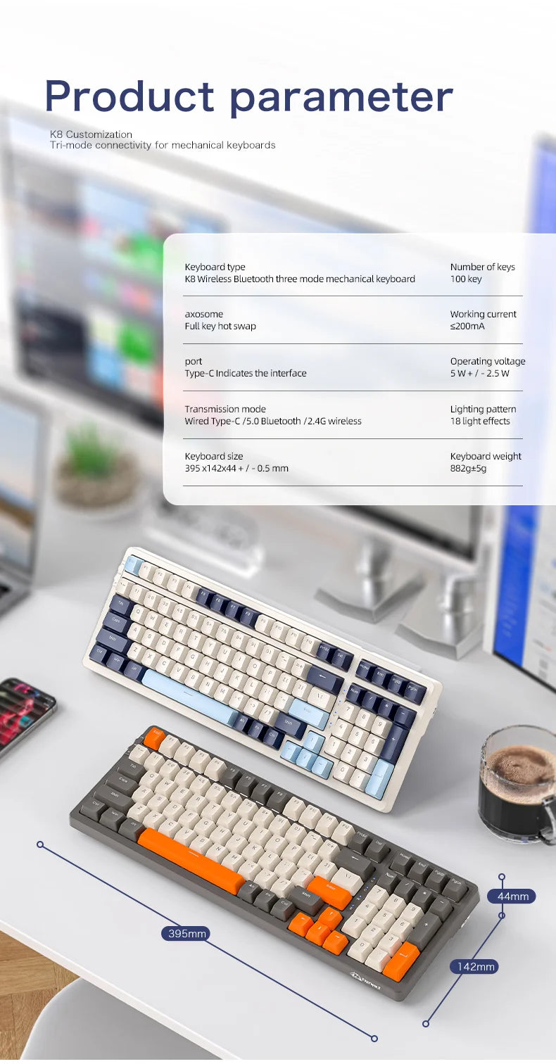 K8 100-Key Wireless Mechanical Keyboard