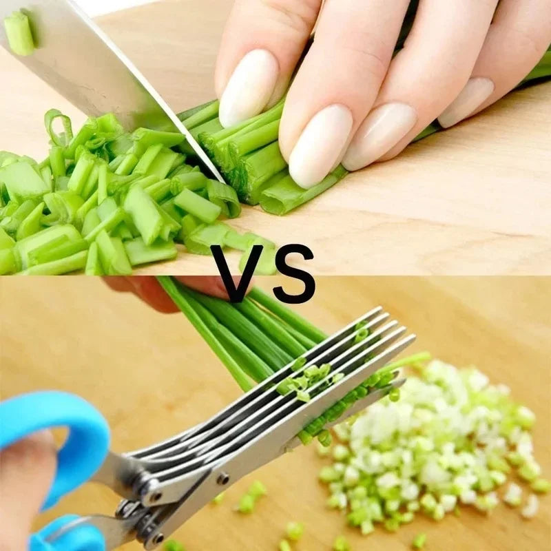 Multi-Layer Stainless Steel Kitchen Scissors – Herb & Vegetable Cutter