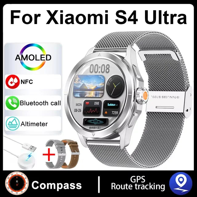 S4 Ultra Smartwatch for Xiaomi – AMOLED, GPS, NFC, Bluetooth Call