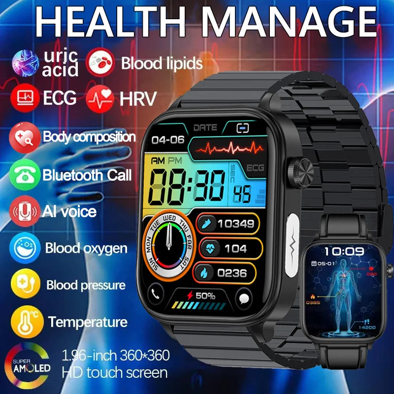 2025 AI Health Smartwatch – ECG, PPG, Body Composition & Bluetooth Call