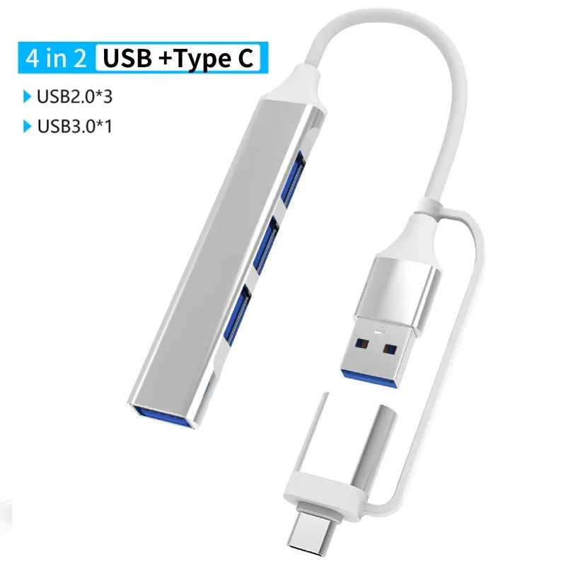 USB-C Multi-Hub Docking Station – USB 3.0, SD/TF, Audio & Type-C Adapter