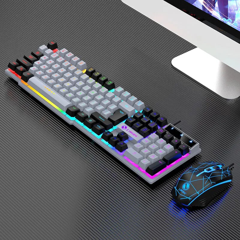 Wired USB Luminous Keyboard & Mouse Set – For Gaming, Office, and PC Use